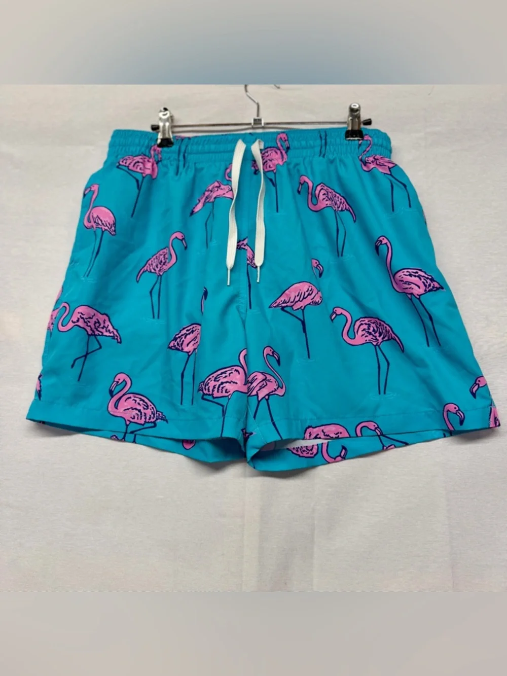 chubbies men’s Teal Swim 5.5 inch Shorts with Pink‎ Flamingo Print size XL